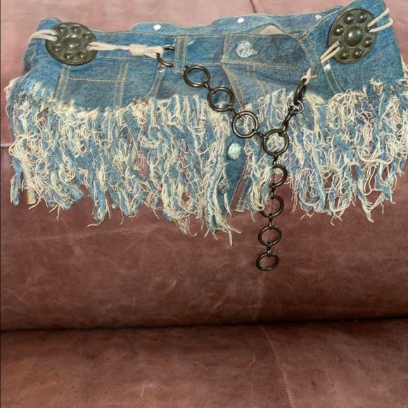denim y2k belt with chains - Picture 2 of 2